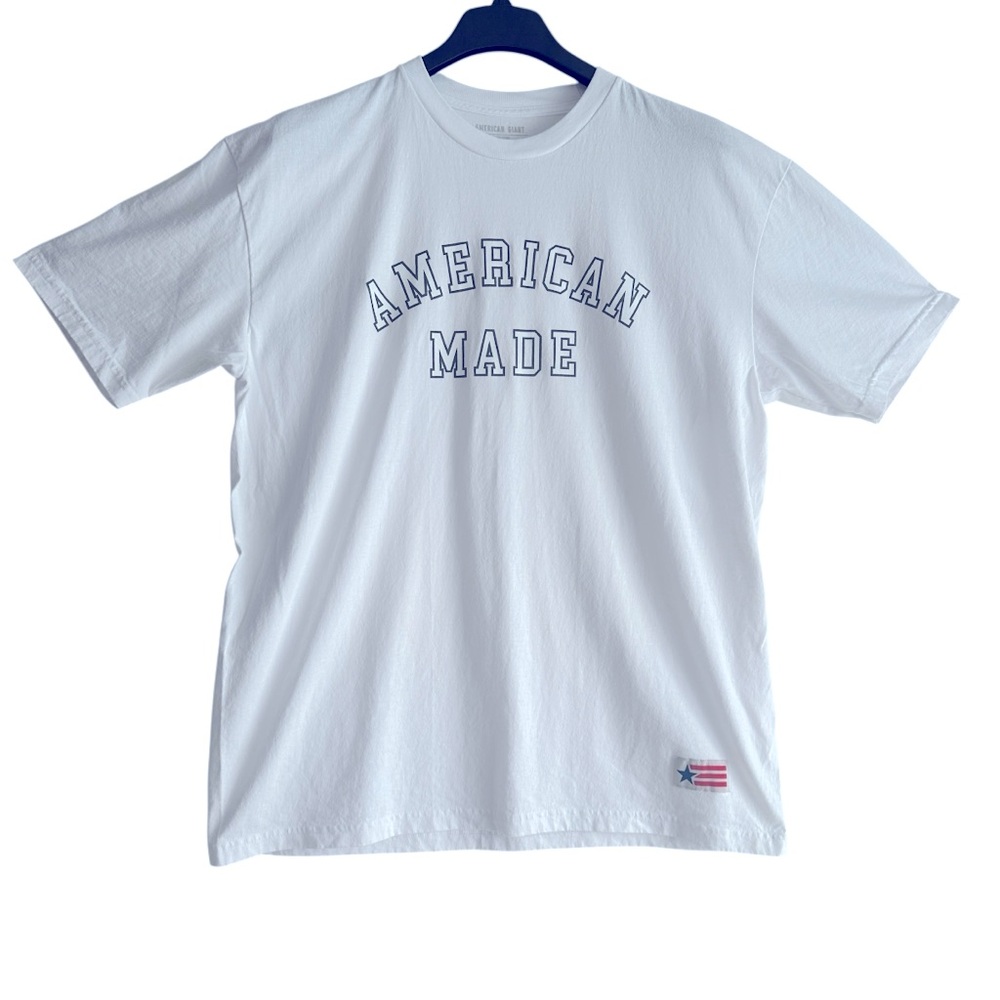 Unisex American Giant “American Made” Graphic T-Shirt – Size M – White